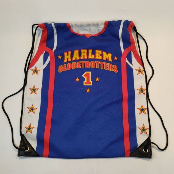 Harlem Globetrotters Jersey #1 Backpack Tote Bag Drawstring Sack Basketball NY - Picture 2 of 7